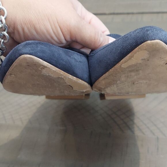 Everlane Navy Blue Suede Modern Point Loafers Sz 8.5 - Picture 7 of 9